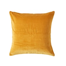 Homescapes Mustard Velvet Cushion Cover - 60 x 60 cm | Yellow | Mustard | 1
