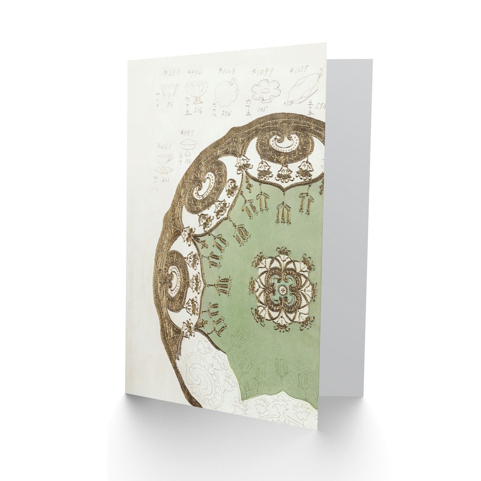 image 1 of Noritake Factory Art Card Vintage Japanese Design For Plate