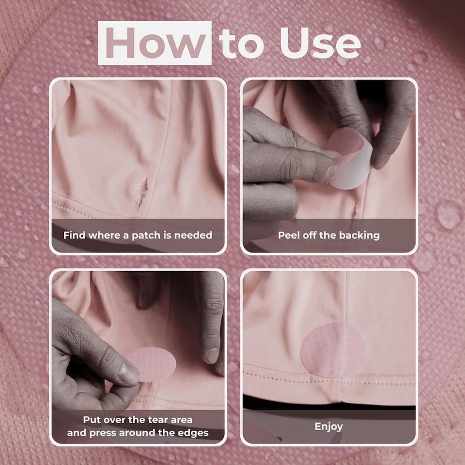 image 1 of aZengear Self-Adhesive Repair Patches for Jackets, Tent, Shoe, Gear - Waterproof, Tear-Cold-Resistant (11 Pieces, Dusty Rose)