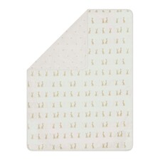 Reversible Baby Blanket – 100% Cotton, Ultra-Soft & Breathable Knit, 100cm x 74cm – Perfect for Swaddling, Cuddles & Nursery Bedding, Lightweight (Bunnychino)