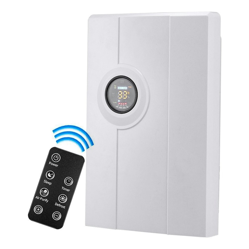 image 1 of Living and Home Silent Dehumidifier with Remote Control & Drain Hose - White