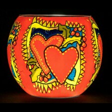 Milford Collection Tealight Holder Glass Nightlight Christmas Hearts