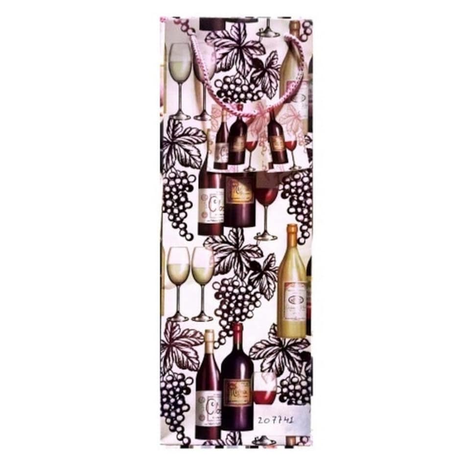 image 1 of Unique Party Glasses Bottle Bag - White/Black/Brown - One Size