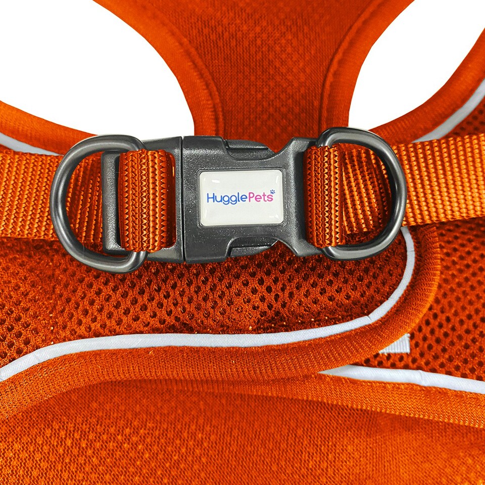 image 1 of HugglePets Step In Air Mesh Dog Harness Orange | S