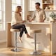 image 2 of HOMCOM Bar Stools Set of 2, Height Adjustable Breakfast Bar Chairs | Brown | Brown | 38.5 x 38.5 x 62-84 cm
