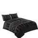 image 3 of Duvet Cover And Pillowcase Set Silver Black Red Lilac White Pintuck Pleated Design Polycotton Linen Silver | Silver | Super King