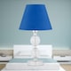 image 3 of Chrome Two Ball Table Lamp with Royal Blue Shade Chrome | Blue