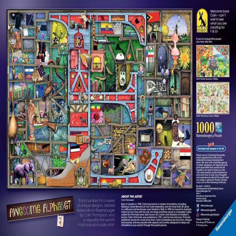 image 1 of Ravensburger Colin Thompson Awesome Alphabet No.4 E 1000 Piece Jigsaw Puzzle