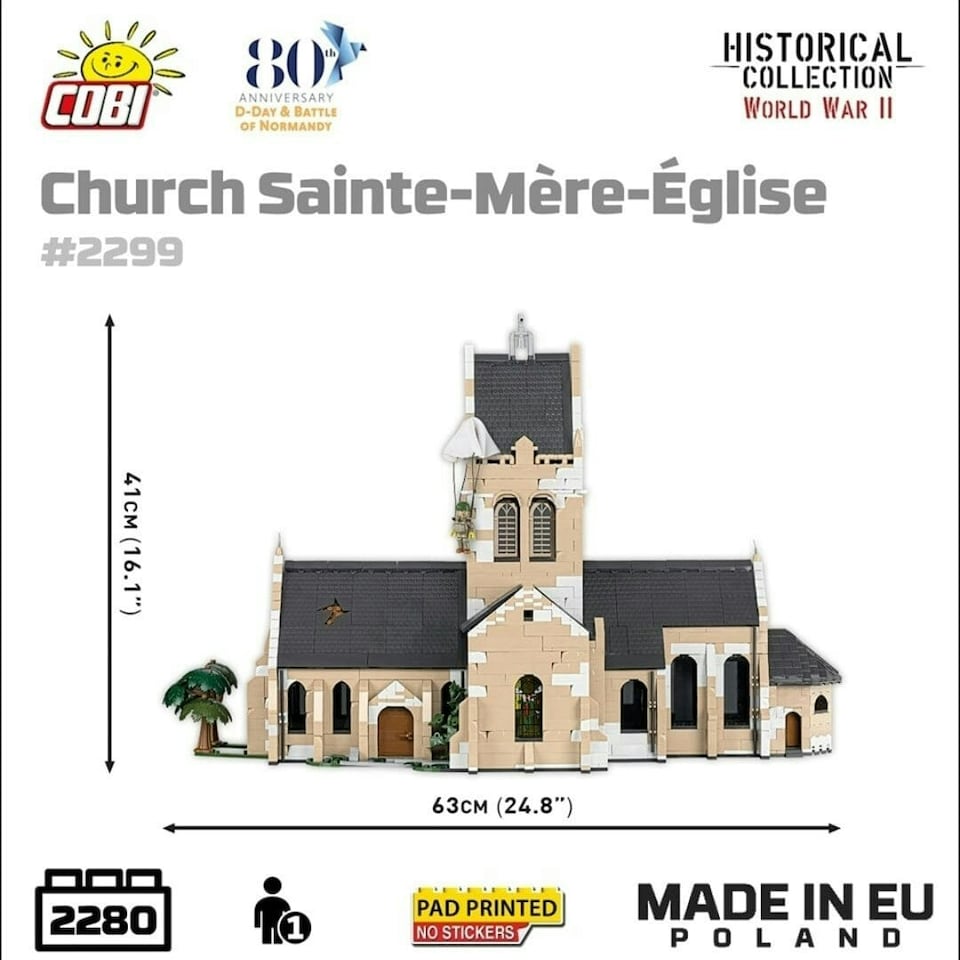 image 1 of Church Sainte-Mere-Eglise brick model - COBI 2299 - 2280 bricks