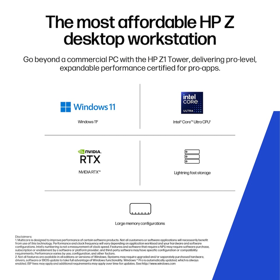 image 1 of HP Z1 Tower G1i Intel Core Ultra 9 285 32GB RAM 1TB SSD RTX 5060 Ti Windows 11 Pro Tower PC
