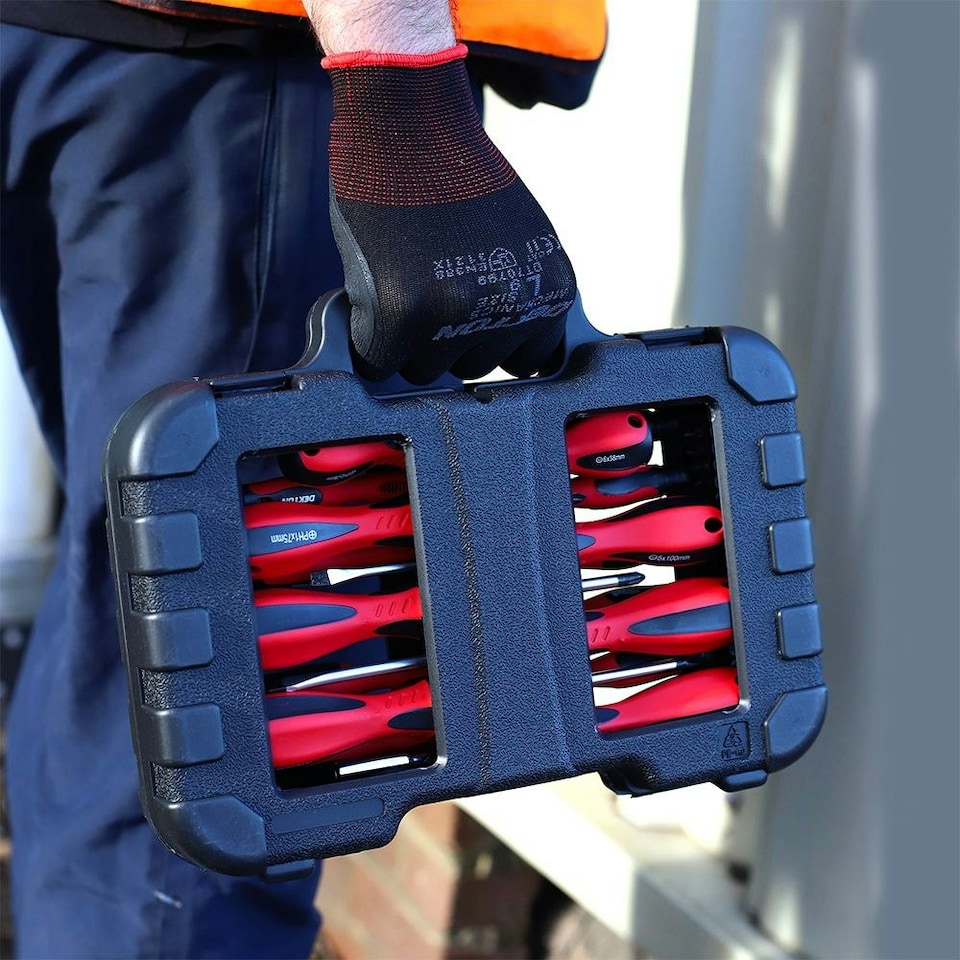 image 1 of Dekton 58pc Magnetic Torx Pozi Hex Slotted Phillips Screwdriver Bit Set Storage