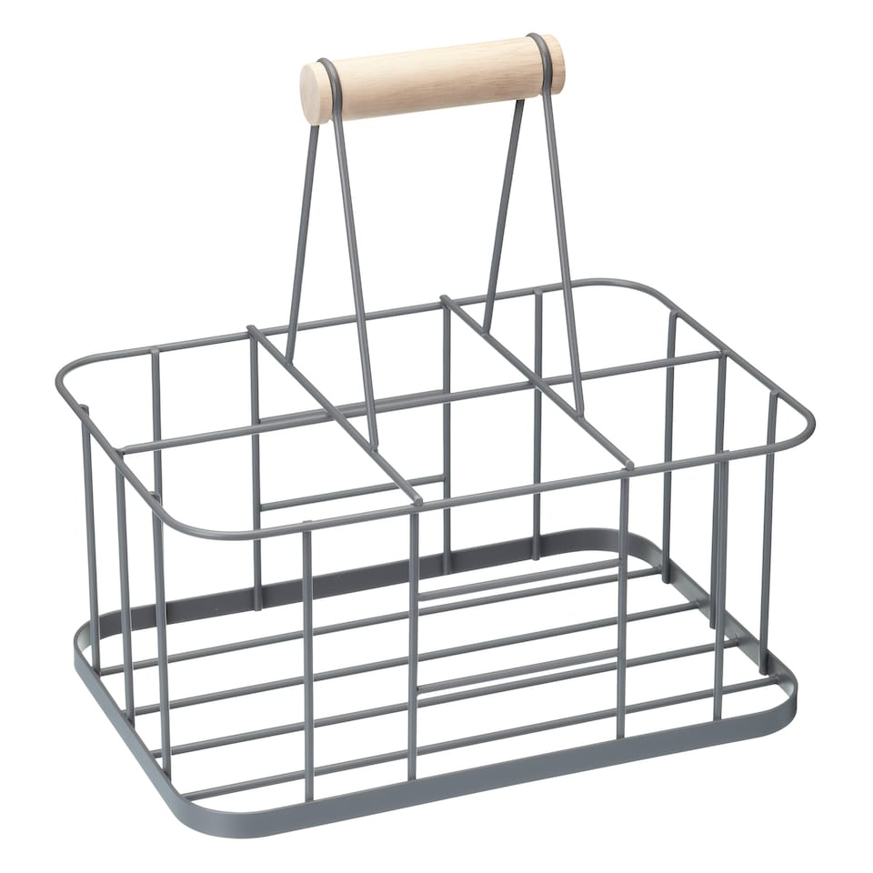 image 1 of KitchenCraft Milk Bottle Holder Grey Wire