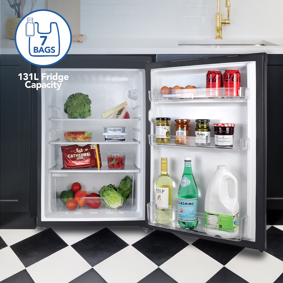 image 1 of Igenix IG255B Freestanding Under Counter Larder Fridge, 131 Litre, Black