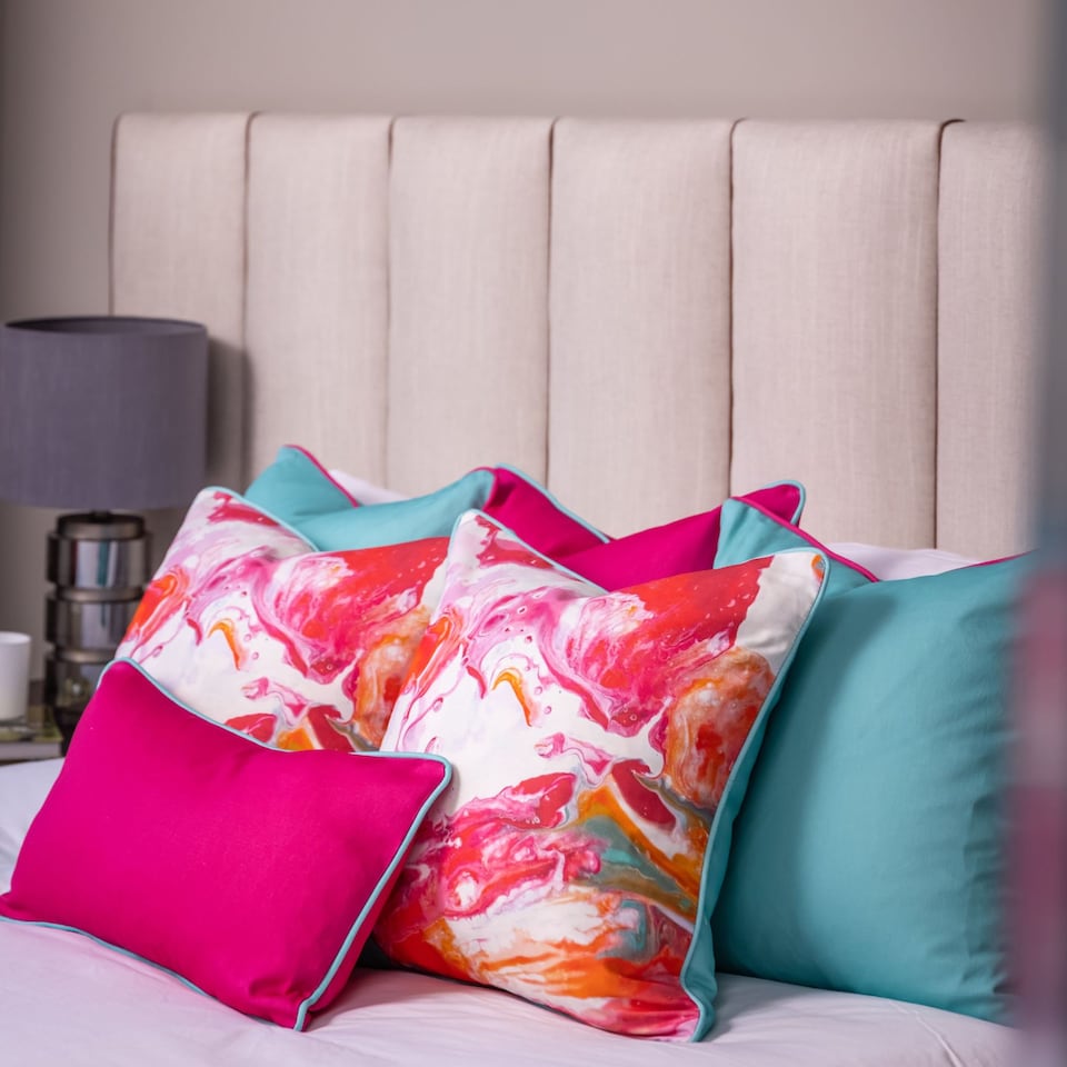 image 1 of Ulster Weavers Cardinal Marbles Filled Cushion LR Cerise