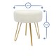 image 5 of Harbour Housewares Set Of 2 Cream Boucle Footstools Round Ottomans With Gold Base H41 x D35cm Modern Neutral Accent Seating Cream