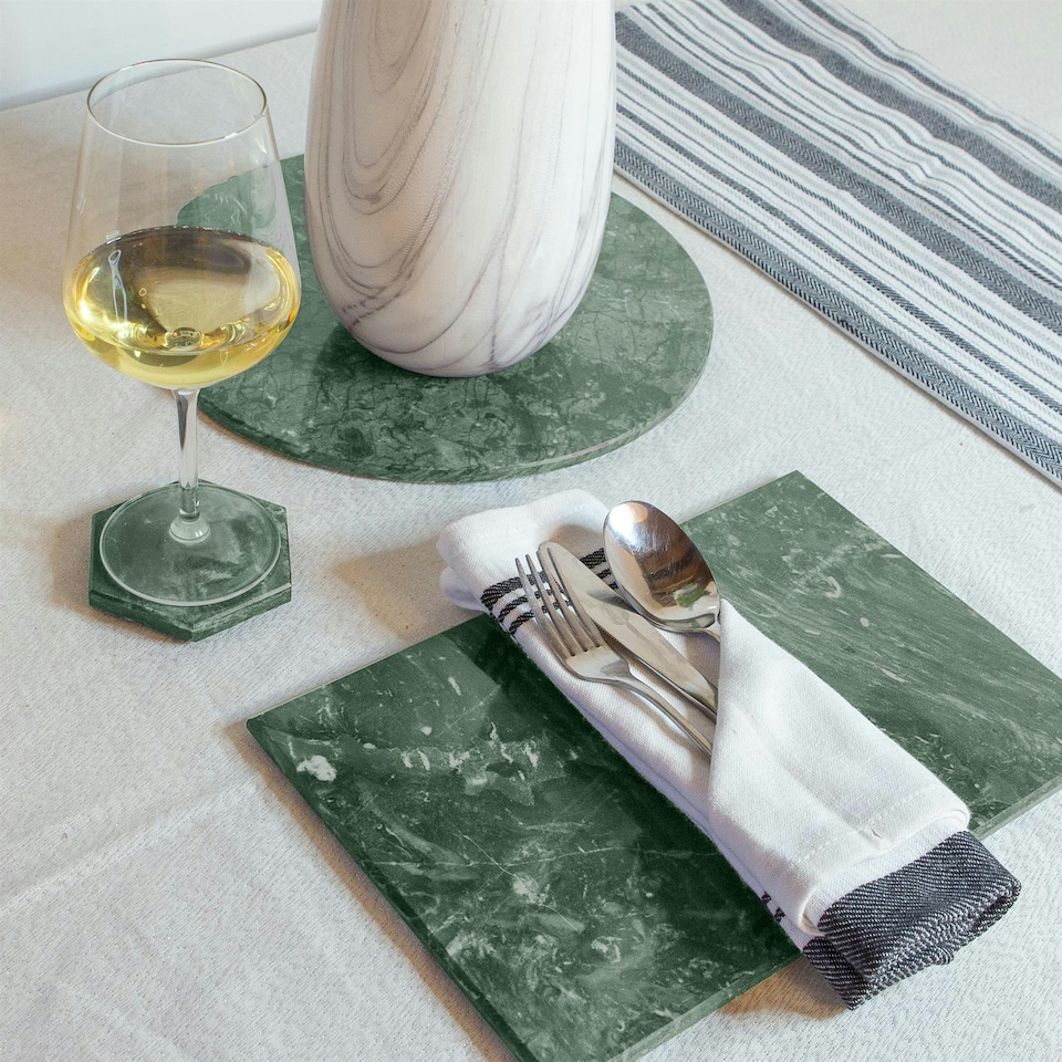 image 1 of Argon Tableware Rectangle Marble Chopping Board - 30cm x 20cm - Green