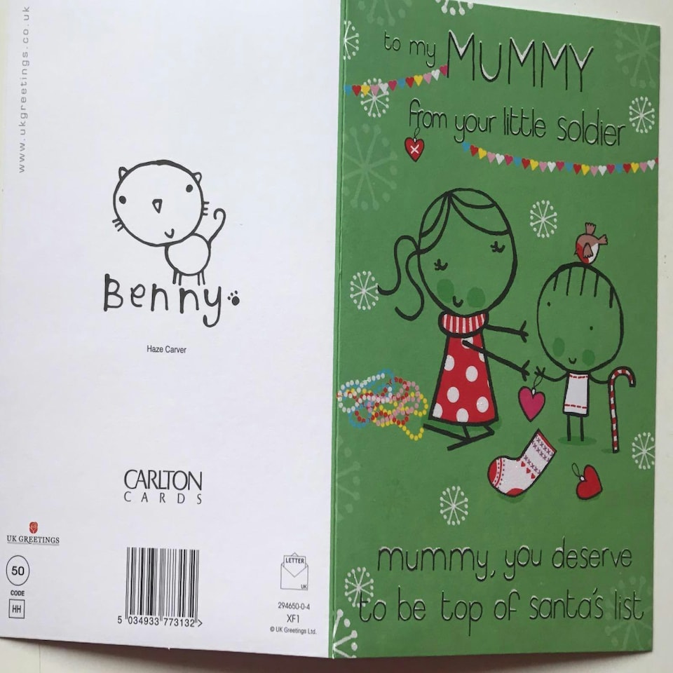 image 1 of To my Mummy from your Little Soldier Christmas Card