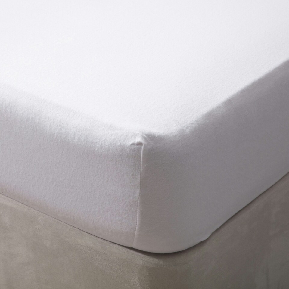 image 1 of Belledorm Brushed Cotton Extra Deep Fitted Sheet - White - Double