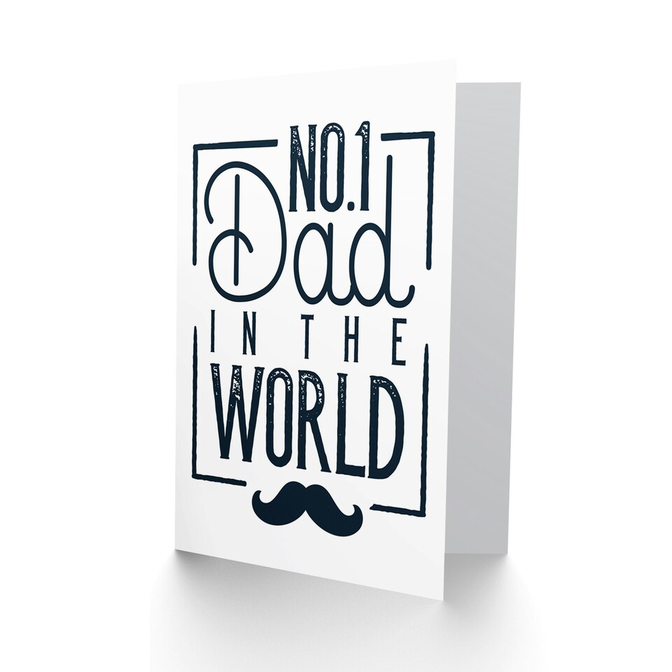 image 1 of Number 1 One Dad In The World Retro Black White Father's Day Card
