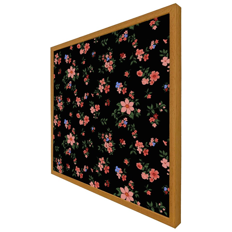 image 1 of Beautiful pink flowers (Picutre Frame) Black | L