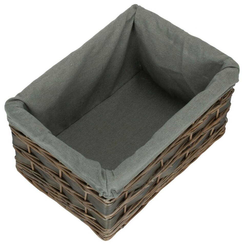 image 1 of Grey Scandi Storage Basket with Grey Lining Grey | Grey | XL
