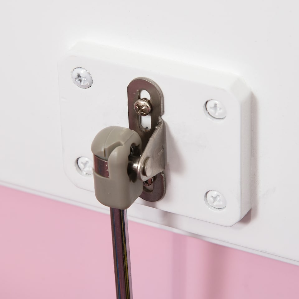 image 1 of HOMCOM 2 In 1 Wooden Toy Box, Seat Bench Storage Chest w Pneumatic Rod | Pink