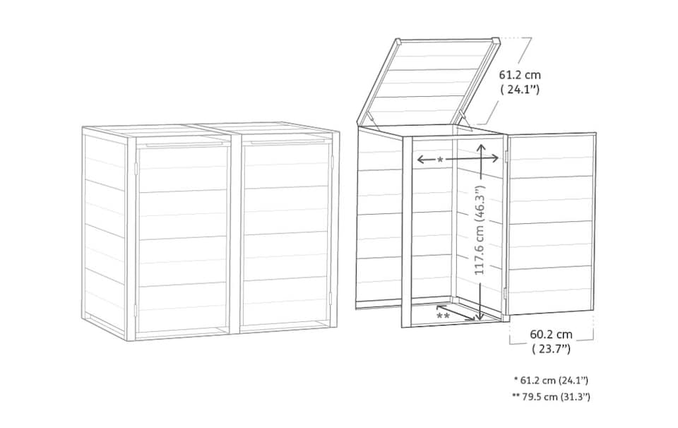 image 1 of Keter 240L Bin Hideaway Extension - Grey