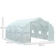 image 7 of Outsunny Walk-In Polytunnel Greenhouse w/ Roll Up Door Windows, 4.5x3x2 m White