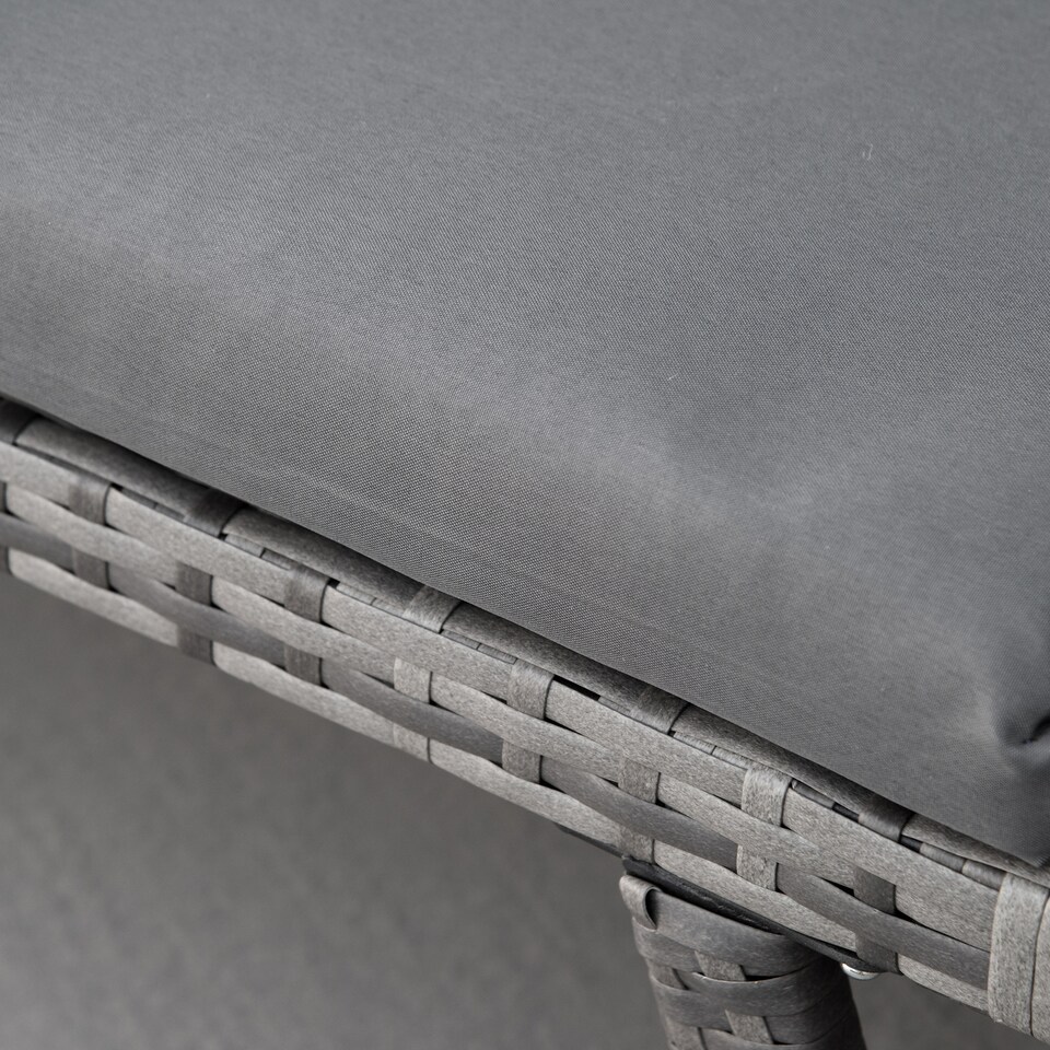 image 1 of Outsunny Rattan Garden Sofa Bed with Adjustable Armrests, 2-in-1 Convertible Couch Garden Daybed Lounger, Outdoor Folding Chaise Lounge Loveseat with Cushions for Porch, Patio, Mixed Grey | Grey | Two Seater