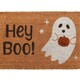image 3 of Something Different Hey Boo Ghost Door Mat - Natural/White/Black - One Size