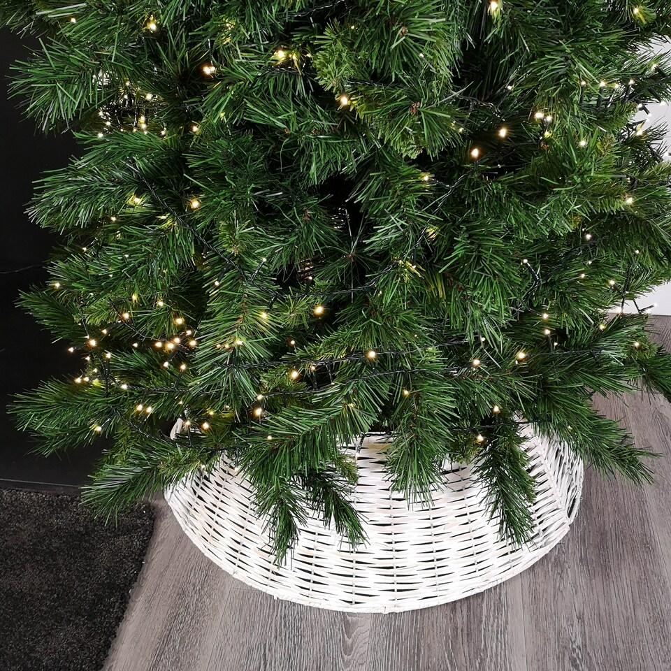 image 1 of 48/70cm Samuel Alexander KD Willow Christmas Tree Skirt Wicker Rattan- Large White Wash