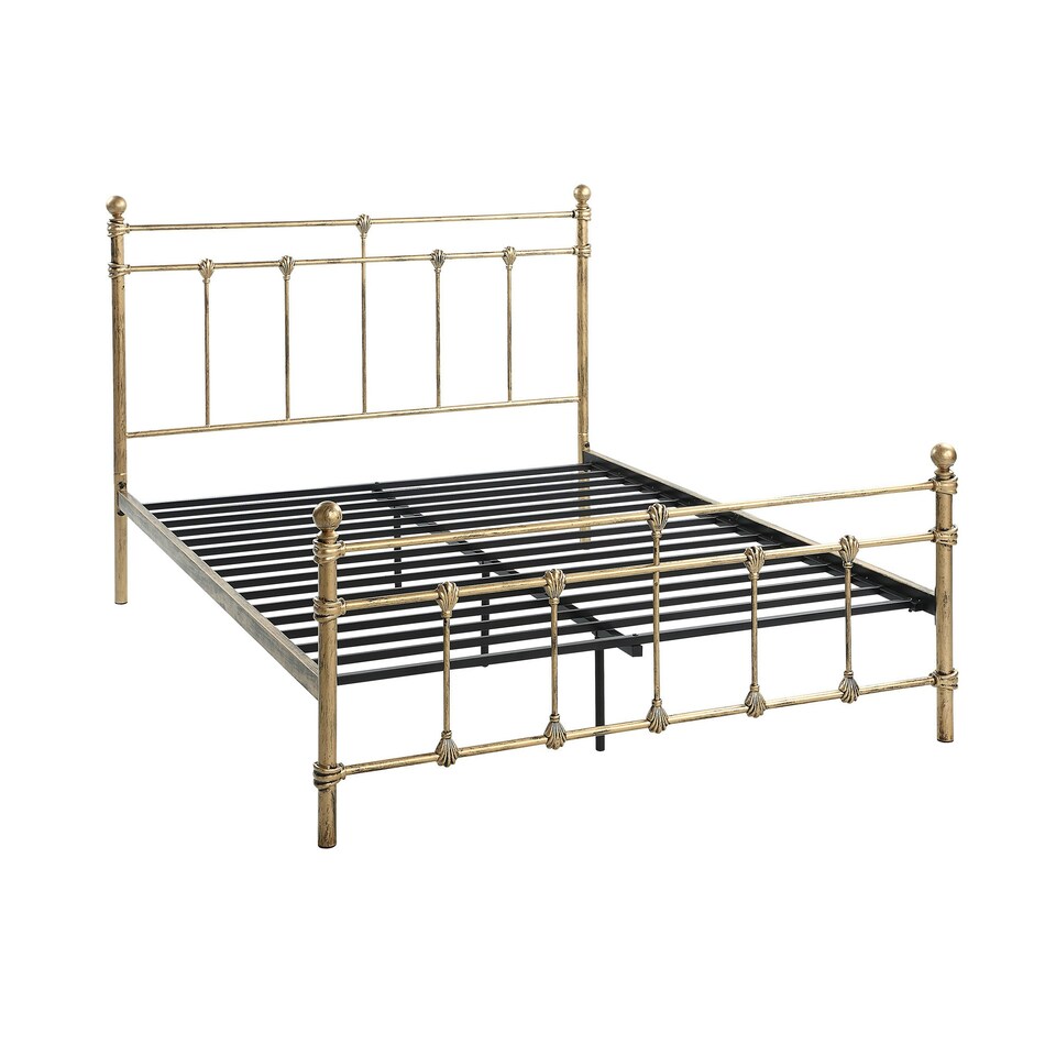 image 1 of Bayford Traditional Vintage Style Brass Metal Bed Frame (Double)