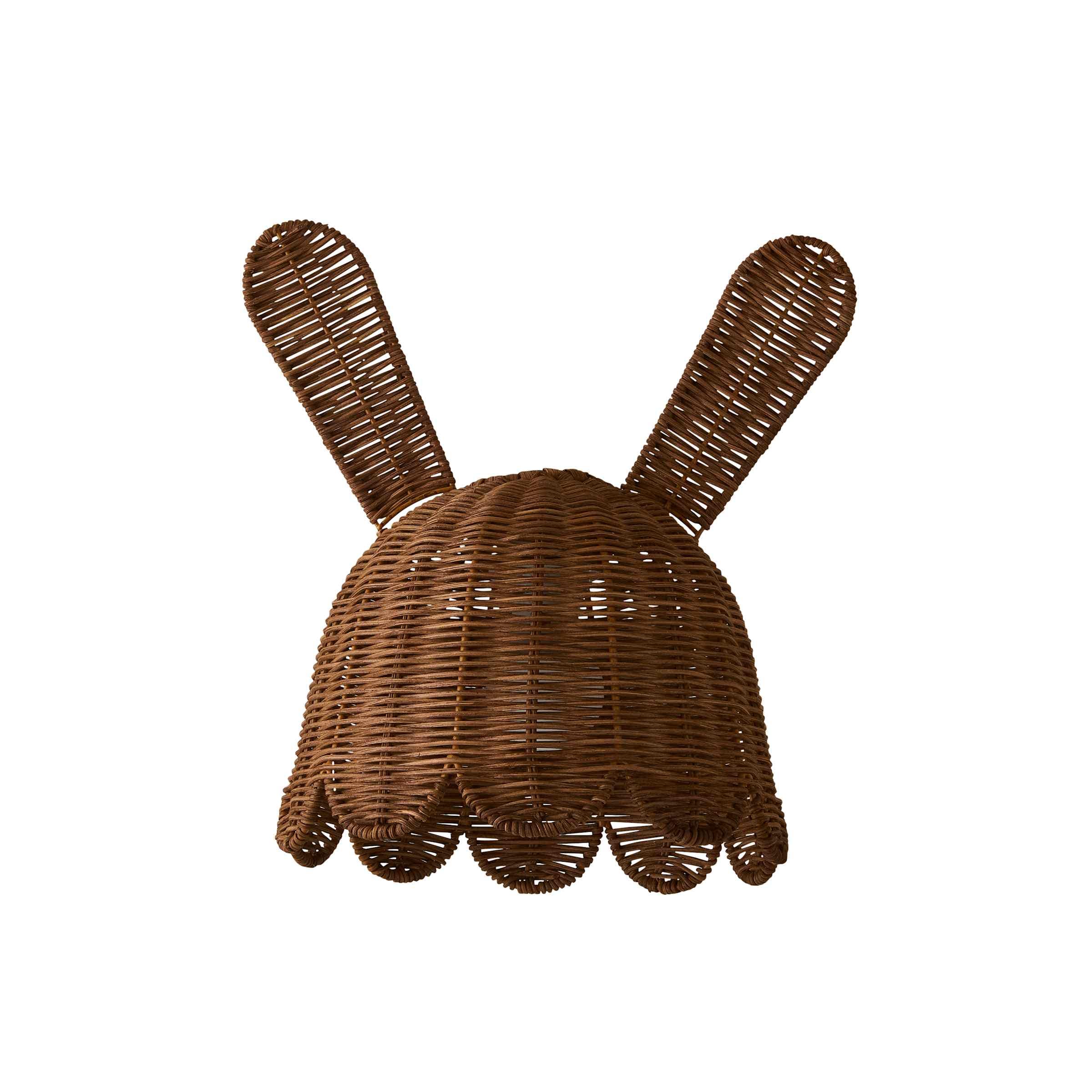 ValueLights Bella Natural Rattan Bunny Rabbit Easy Fit Ceiling Pendant Lamp Shade in Brown