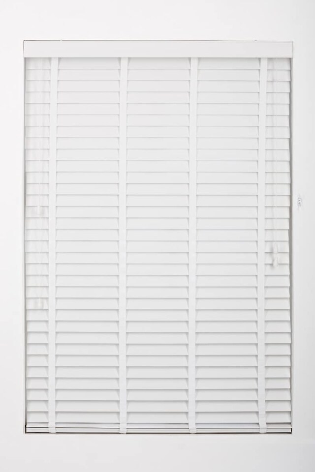 image 1 of Faux Wood Venetian Blind with Tape 210cm Wide x 210cm Drop | 50mm Slat | White | White