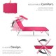 image 3 of Sun Lounger - foldable, adjustable sunroof, 4-step backrest, head cushion | Pink | pink | 1