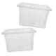 image 1 of 2 x Clear Plastic Stackable Transparent Storage Boxes 64 Litre Complete With Lids Clear