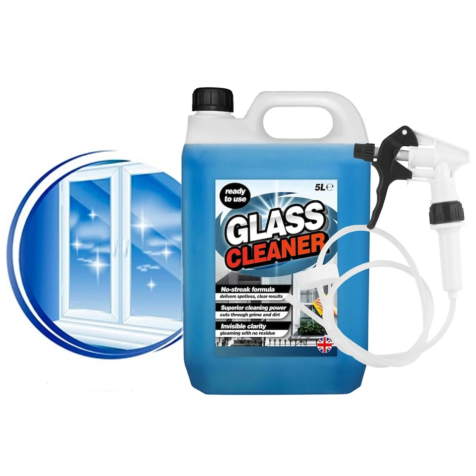 image 1 of 1 x 5 Litre Glass Cleaner Cuts Through Grime & Dirt With Long Hose Trigger