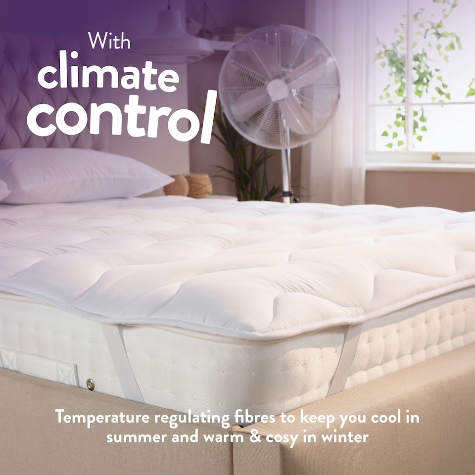 image 1 of Slumberdown Sleep Soundly Climate Control Mattress Topper, 2.5cm, Single | White | Single