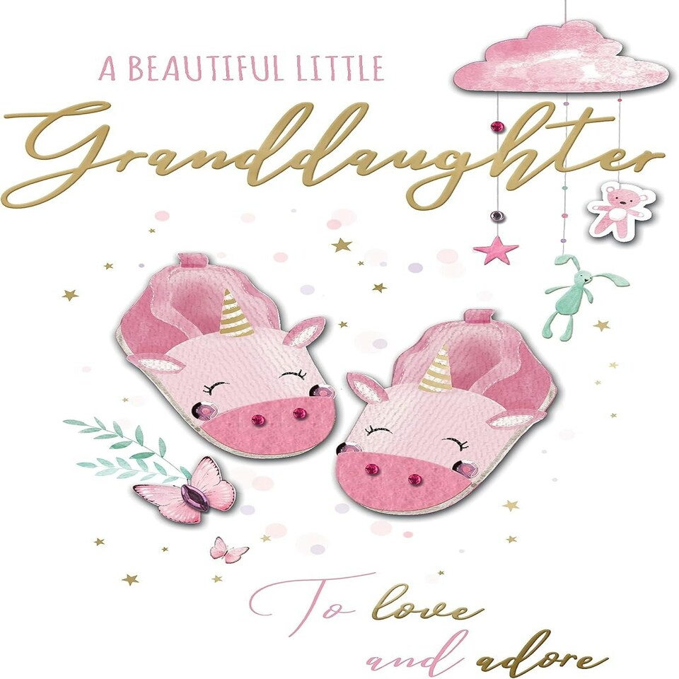 image 1 of Embellished Beautiful Little Granddaughter New Baby Card