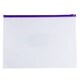 image 1 of Pack of 12 A4+ Foolscap Clear Zippy Bags with Purple Zip