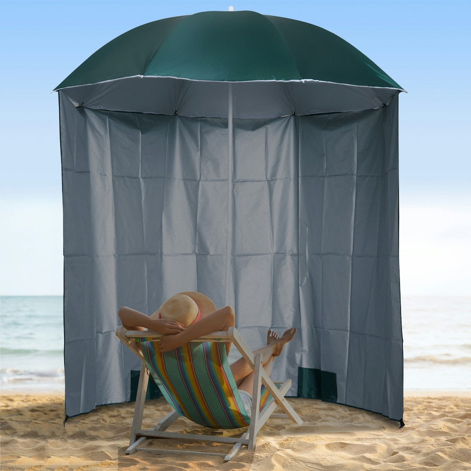 image 1 of Outsunny 2.2M Fishing Umbrella Garden parasol Outdoor Sun Shelter