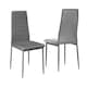 image 2 of Living and Home Set of 2 Faux Leather High Back Dining Chairs - Grey