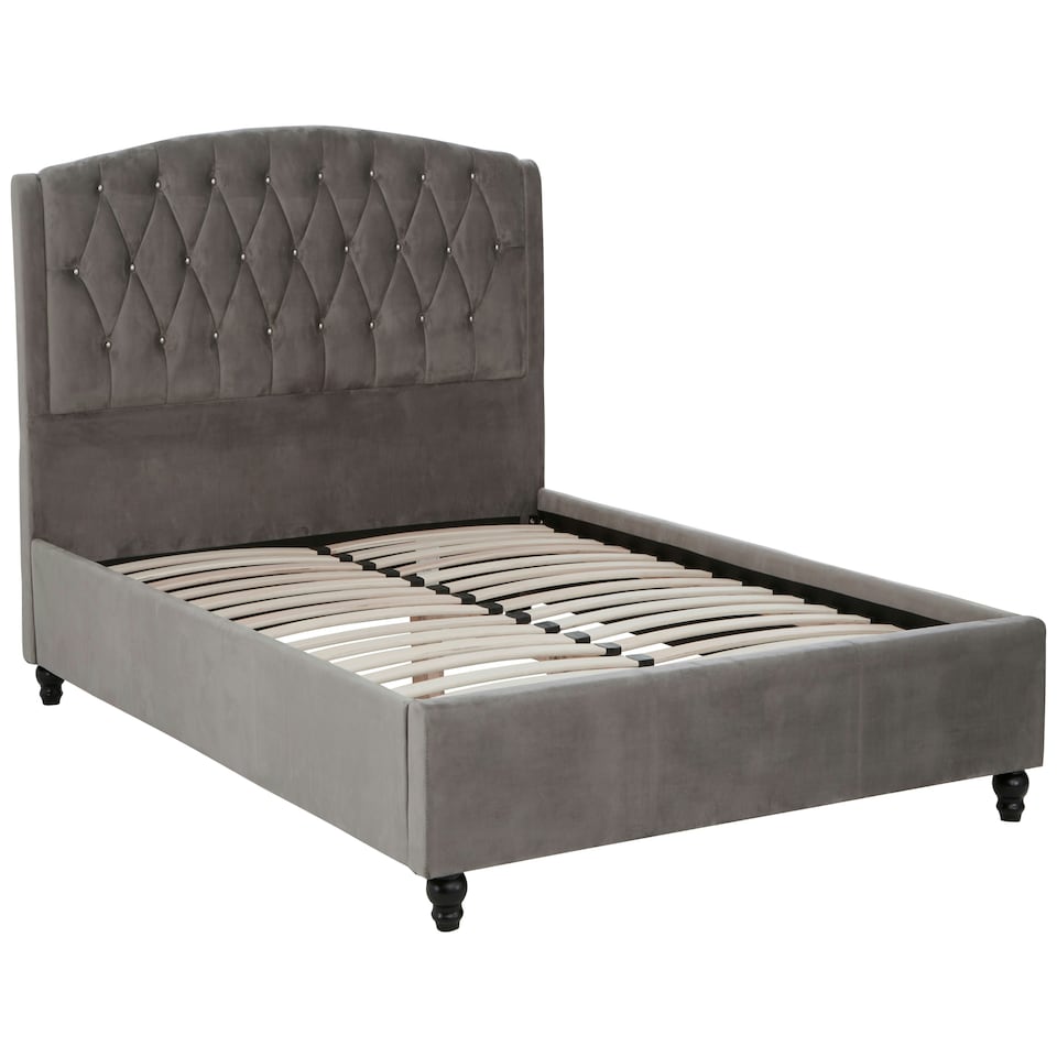 image 1 of Interiors By Premier Grey Velvet King Bed