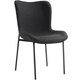 image 1 of Dining Chair Tessa - ergonomic high backrest, slim steel legs, soft fabric | Black | Woven fabric black/black | 1