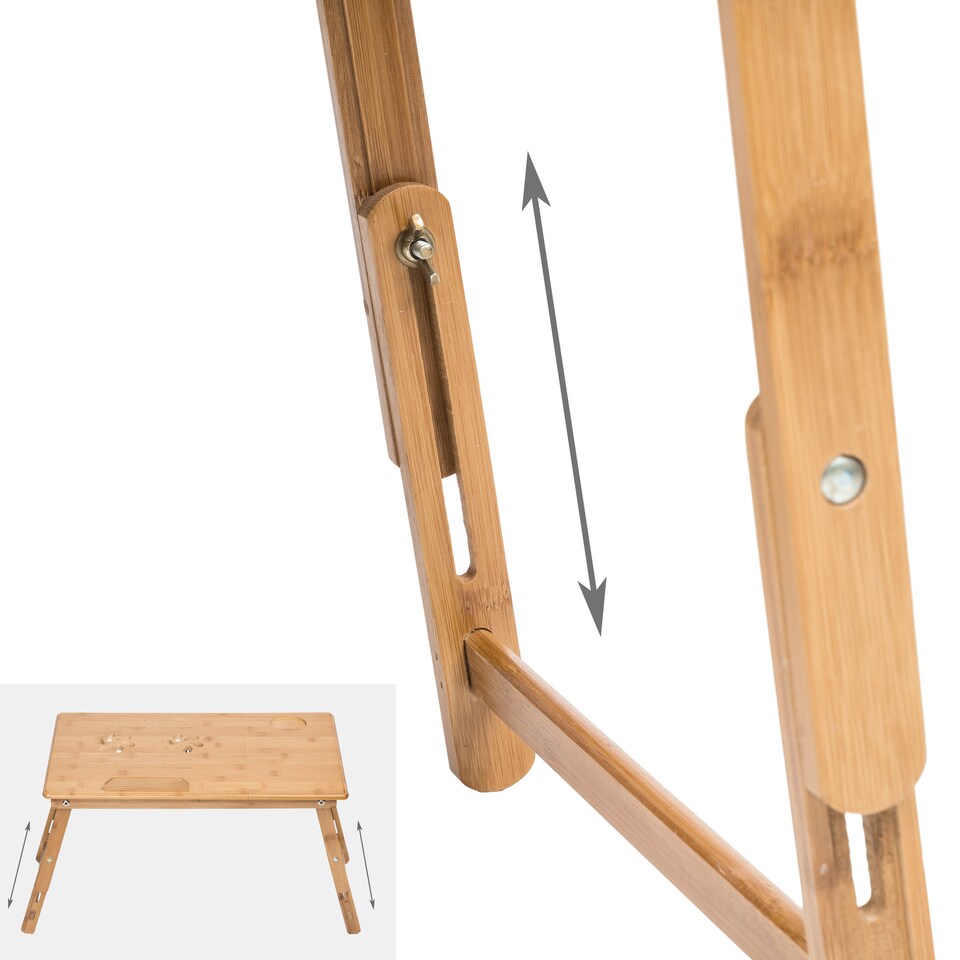 image 1 of Laptop Stand - 4 angles of inclination, with drawer, storage space, 55 x 35 x 26 cm