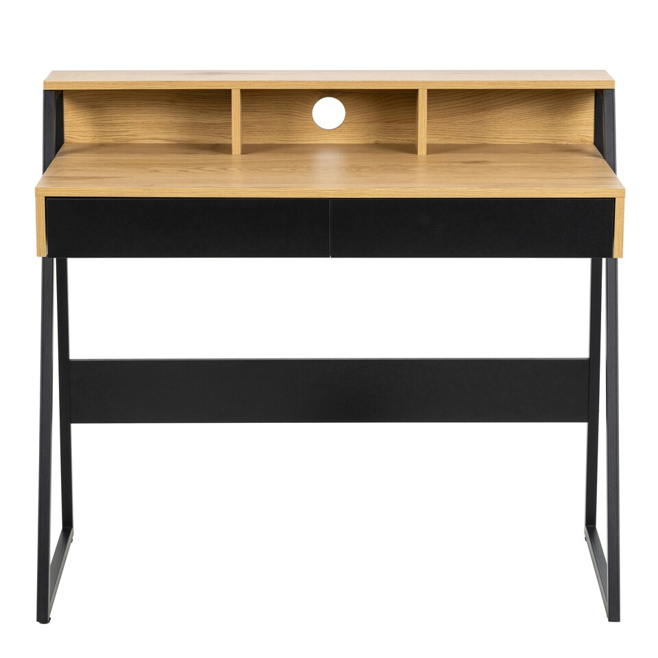 image 1 of Reece 1 Drawer Office Desk in Oak & Black