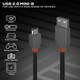 image 3 of 0.2m USB 2.0 Type A to Mini-B Cable, Anthra Line