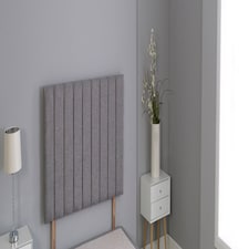 Charcoal Grey Linen 9 Panel Headboard 4ft6 20inch | Grey | 4FT6 Double 20"inch Headboard
