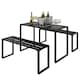 image 1 of Outsunny 3 Pieces Outdoor Dining Set Metal Picnic Table Bench Patio Garden