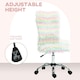 image 3 of HOMCOM Fluffy Makeup Vanity Chair with No Arm, Swivel Wheels, Multicolour